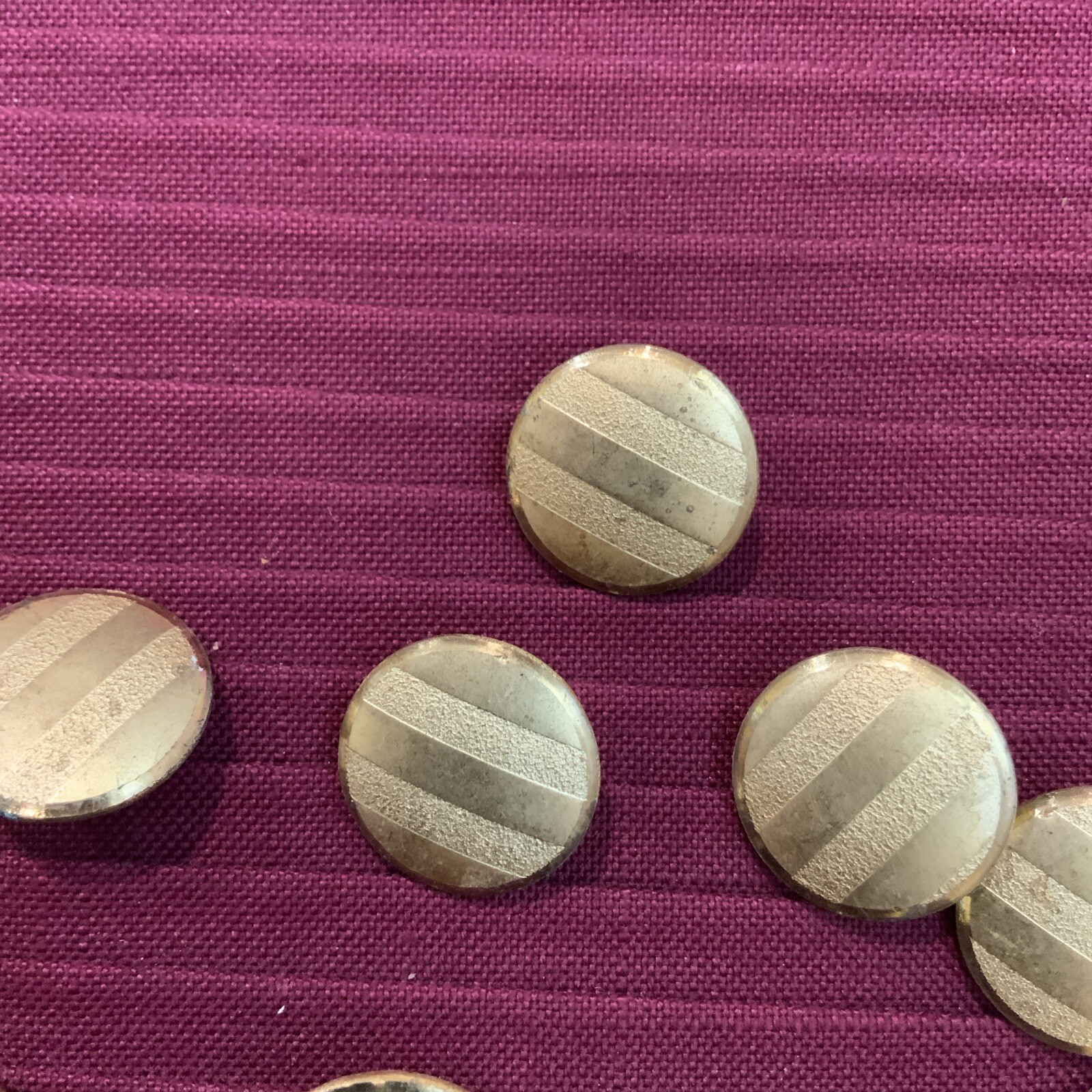 25 Vintage Metal and Hard Plastic Buttons Gold Tone