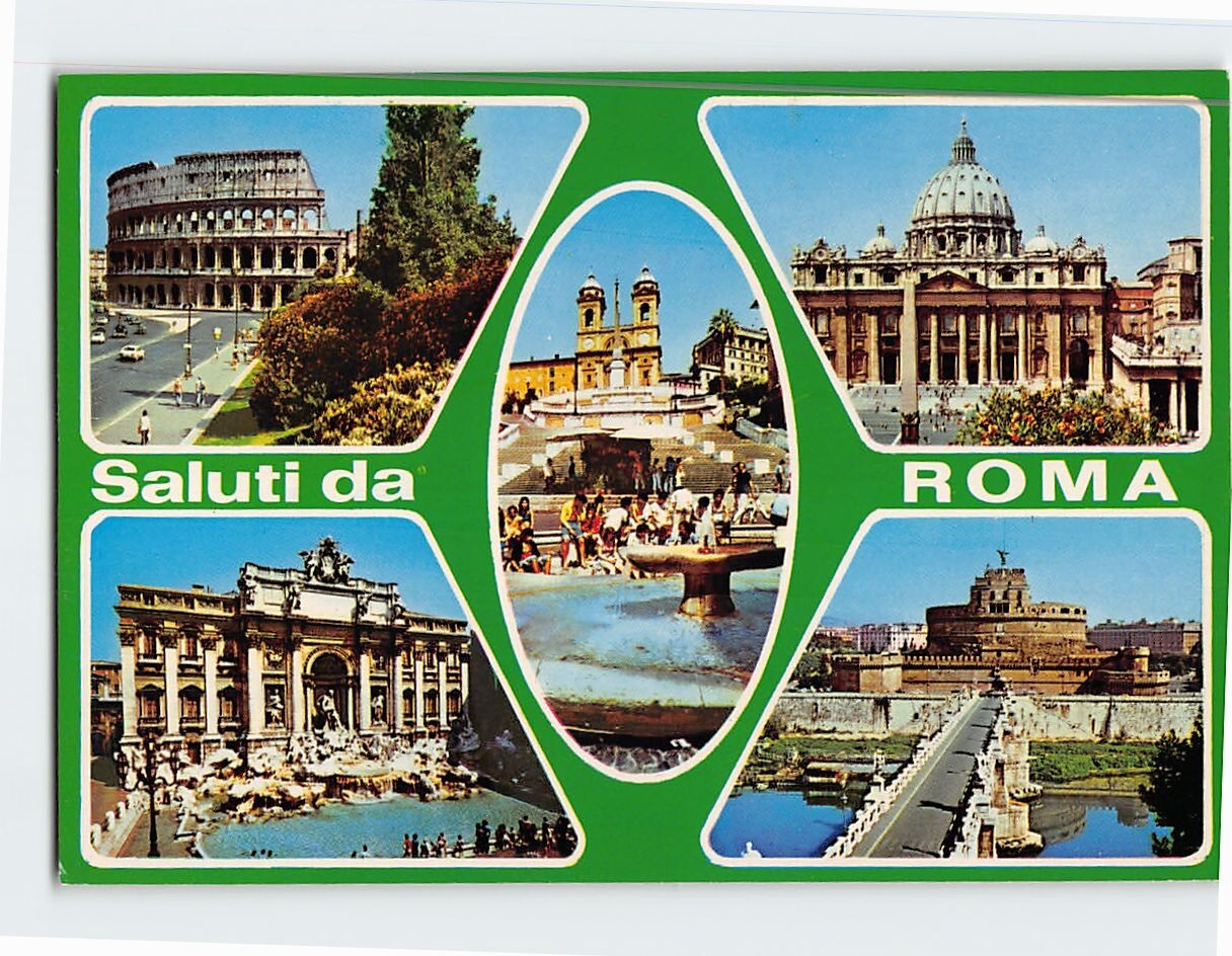 Postcard Famous Places/Landmarks in Rome Italy