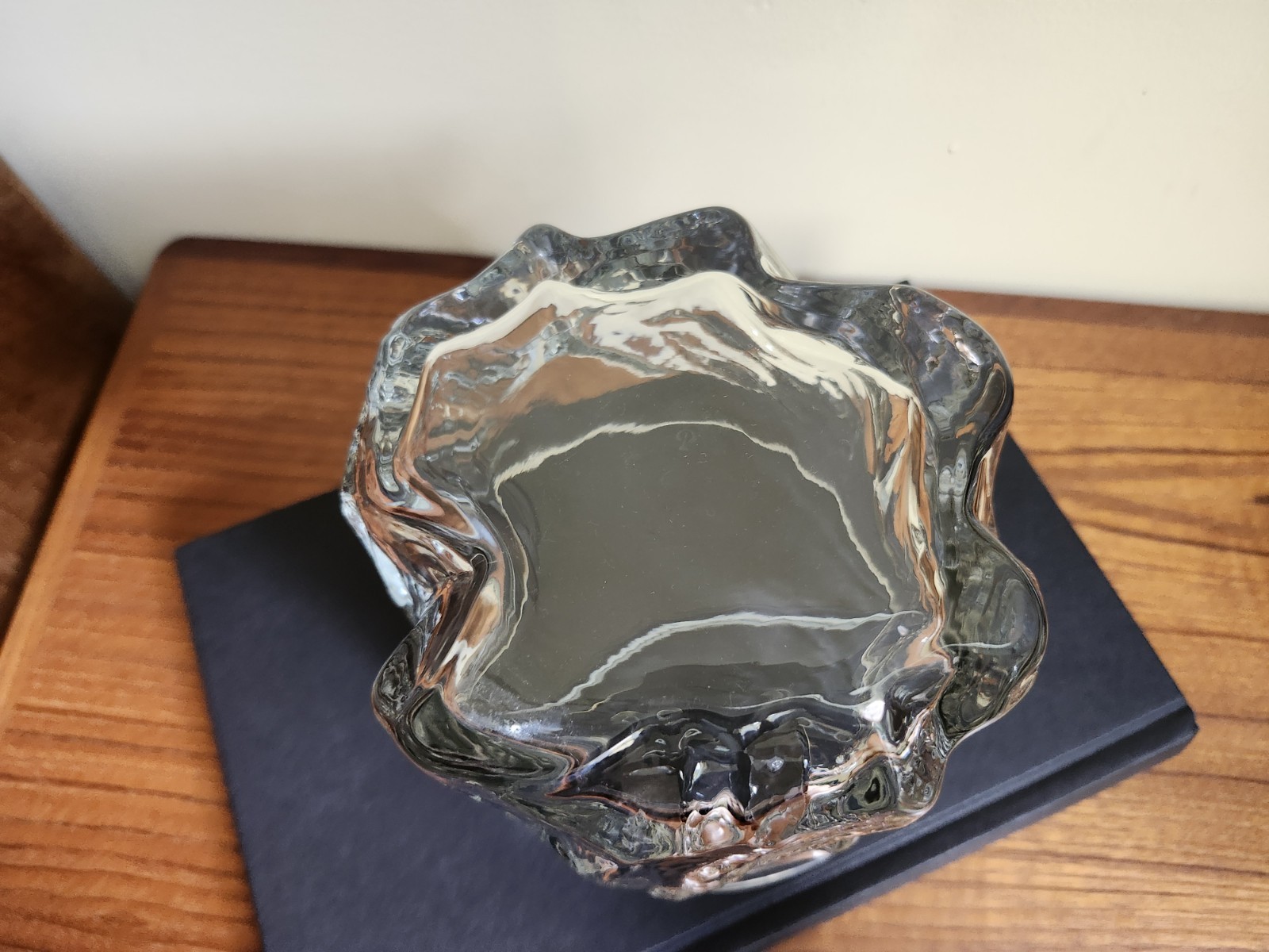 Peill & Putzler Clear 1970’s Ice Relief Glass Ice Cube Bowl Ice Bucket