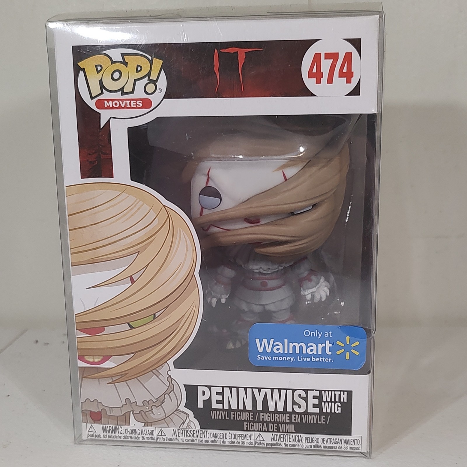 Funko Pop! Movies IT Pennywise with Wig #474 Vinyl Figure Walmart Exclusive