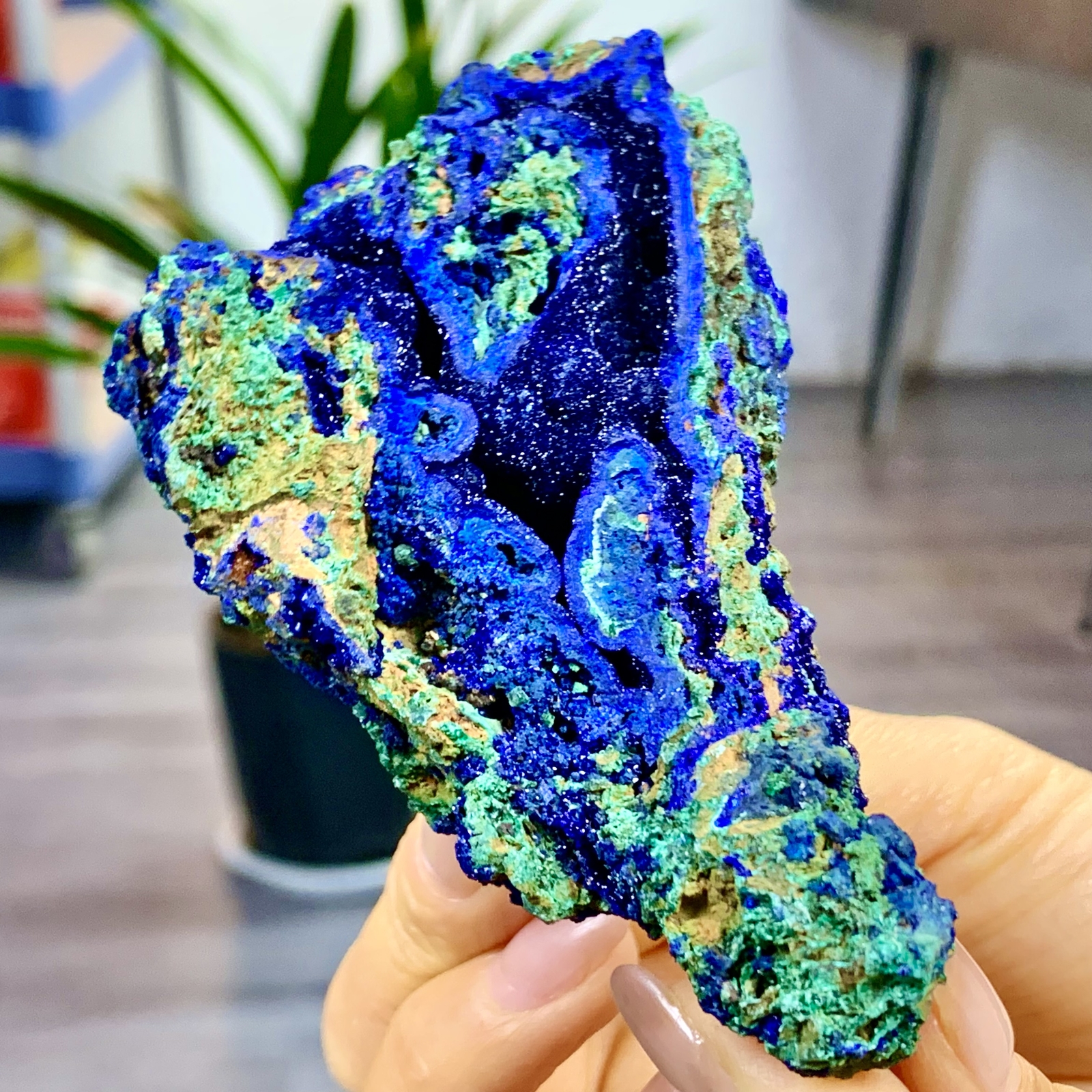 156G BEST Natural Azurite/Malachite crystal minerals specimens