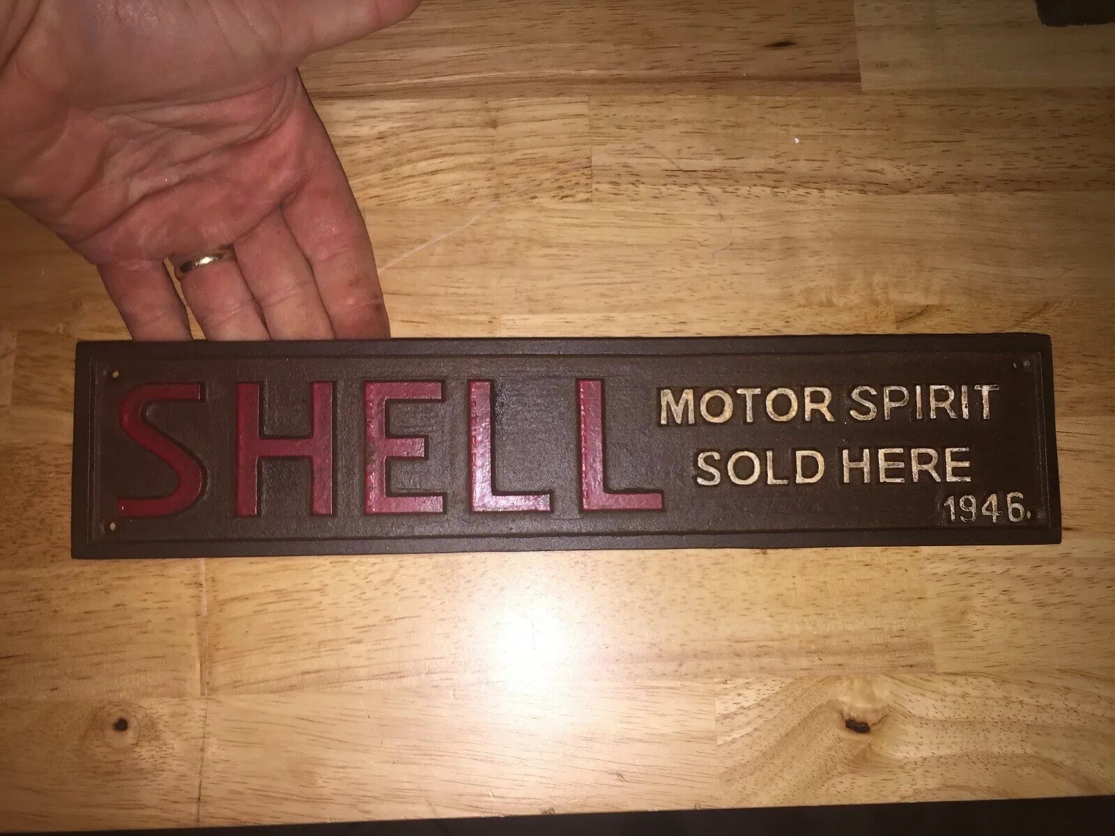 Shell Motors Plaque Sign Gas Coal Advertisement Cast Iron 13+INCH Collector GIFT