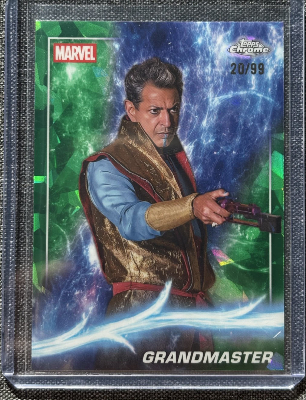 2025 Topps Chrome Sapphire Marvel Studios Grandmaster /99 Green