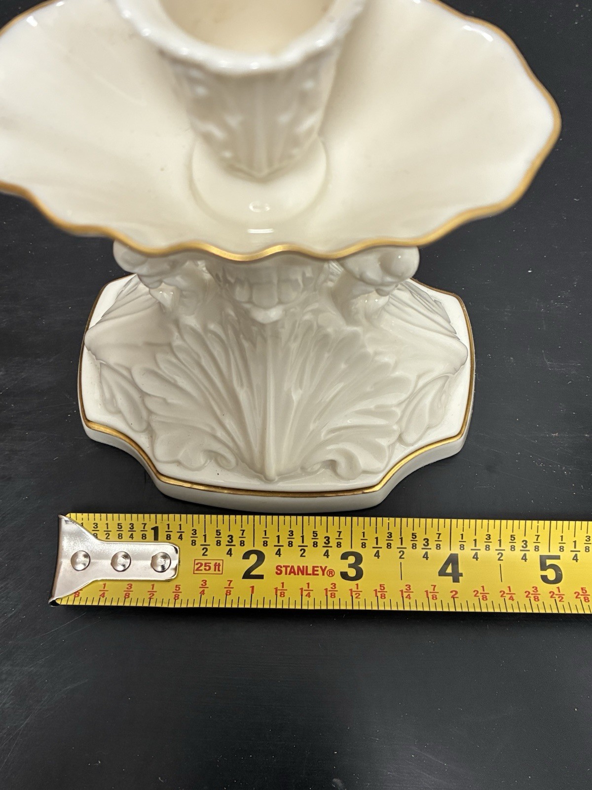 Lenox Aquarius Candlestick Taper Holders 24k Gold Trim Set Of 2
