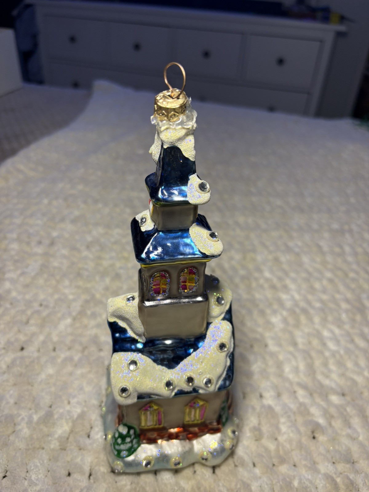Cheistopher Radko “Winter Worship” glass Christmas ornament, a hand-painted