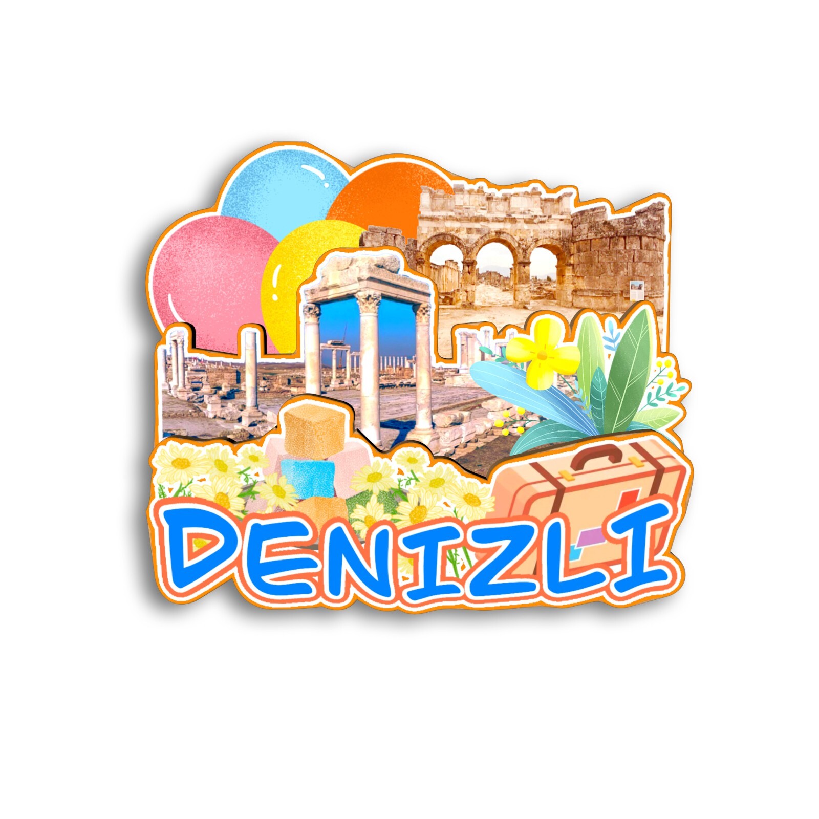 Denizli Turkey Refrigerator magnet 3D travel souvenirs wood craft gifts