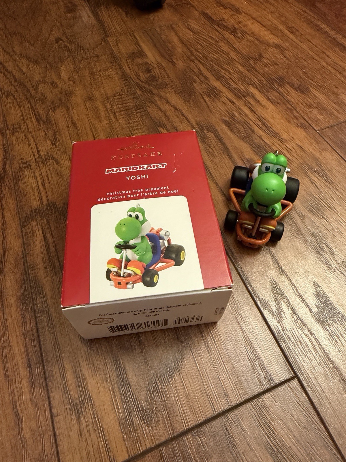 2020 MarioKart Hallmark Keepsake Christmas Ornament Yoshi Figure & Box