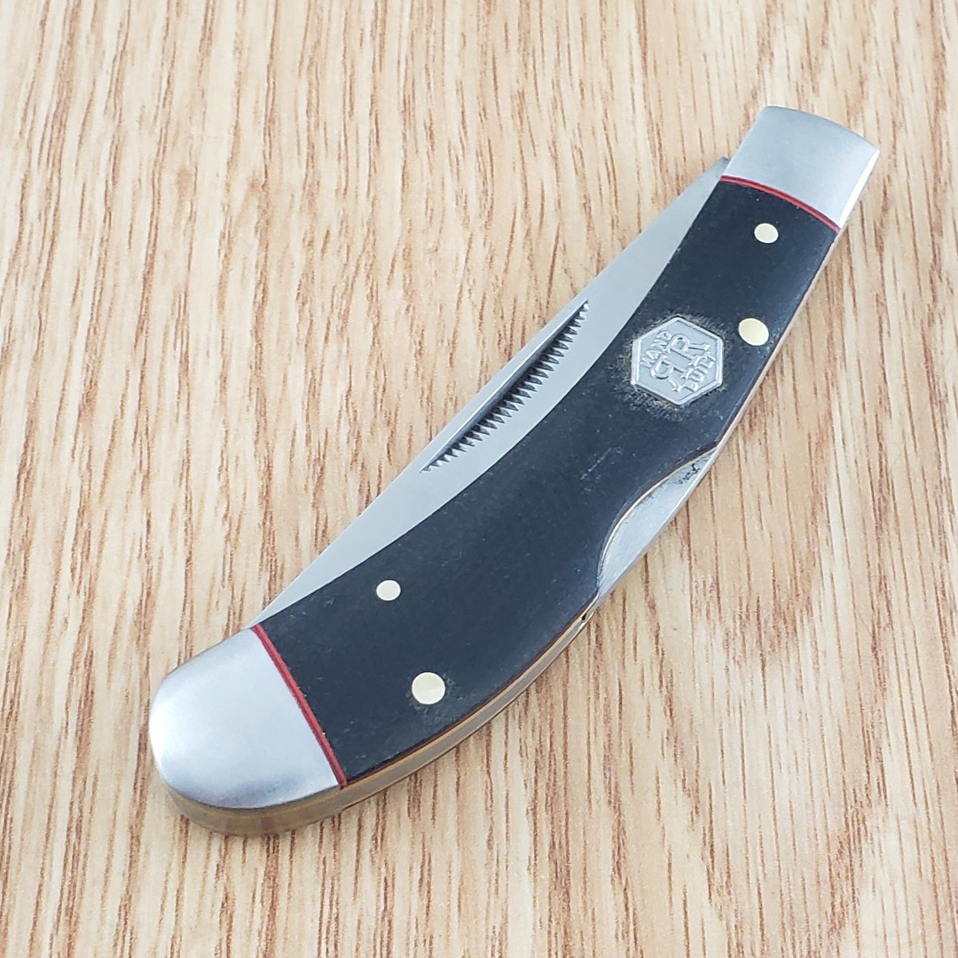 Rough Ryder Bow Trapper Lockback Folding Knife 440 Steel Blade Micarta Handle