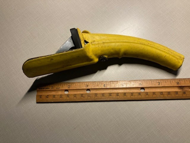 Vintage Oil Can Opener Pour Spout Nozzle Puncture Metal Gas Station Yellow