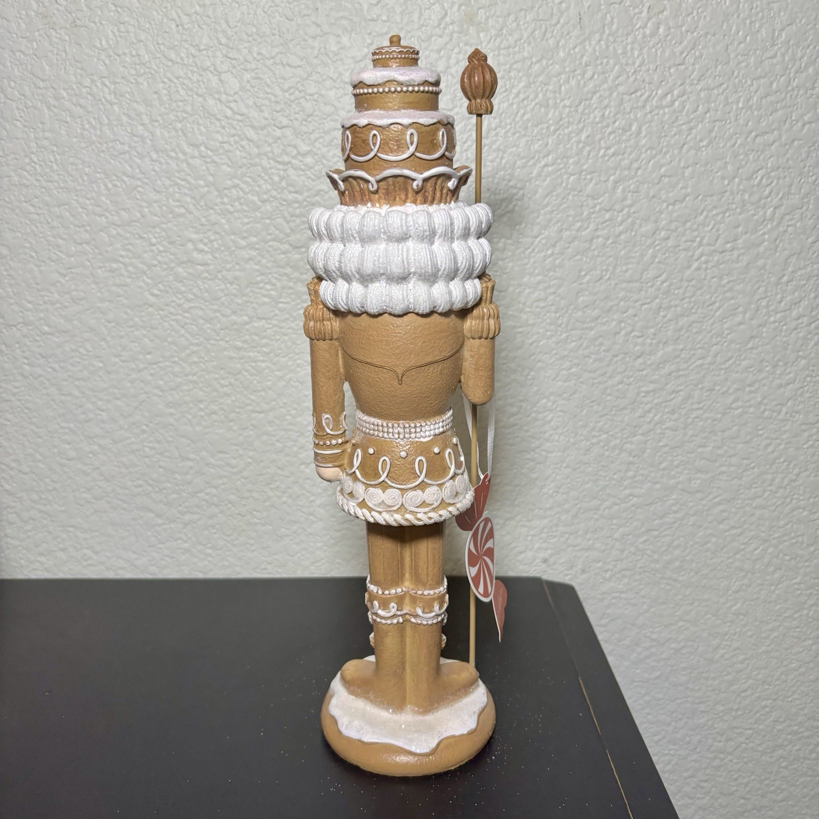 PEPPERMINT SQUARE Christmas Holiday Gingerbread Nutcracker 14 Inch Brown NEW