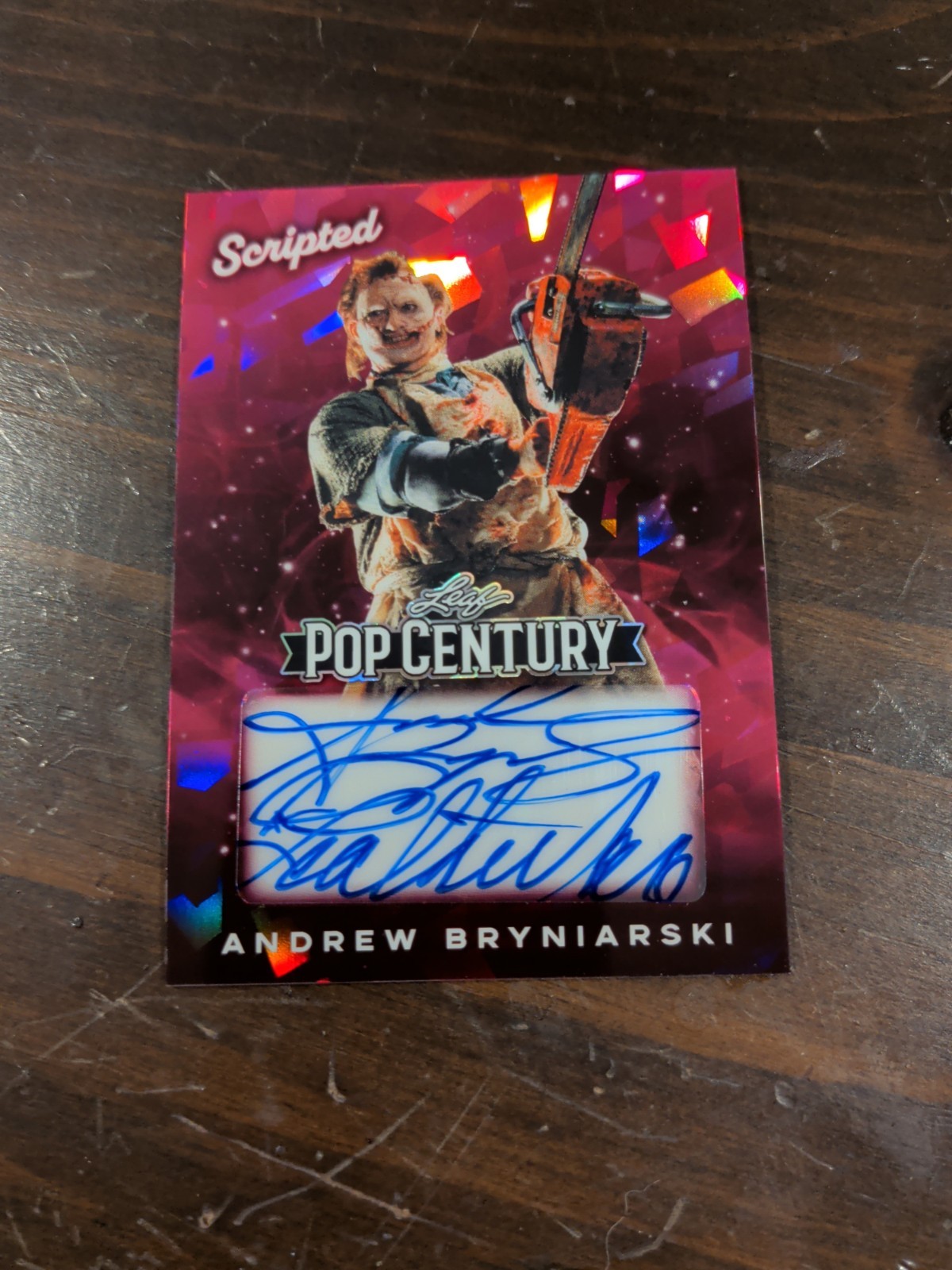 Andrew Bryniarski 2026 Leaf Metal Pop Century Auto Card /6 Inscribed Leatherface