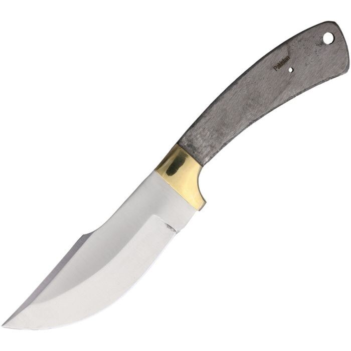 Knifemaking 5″ Stainless Skinner Blade With Brass Guard Full Tang Lanyard Hole