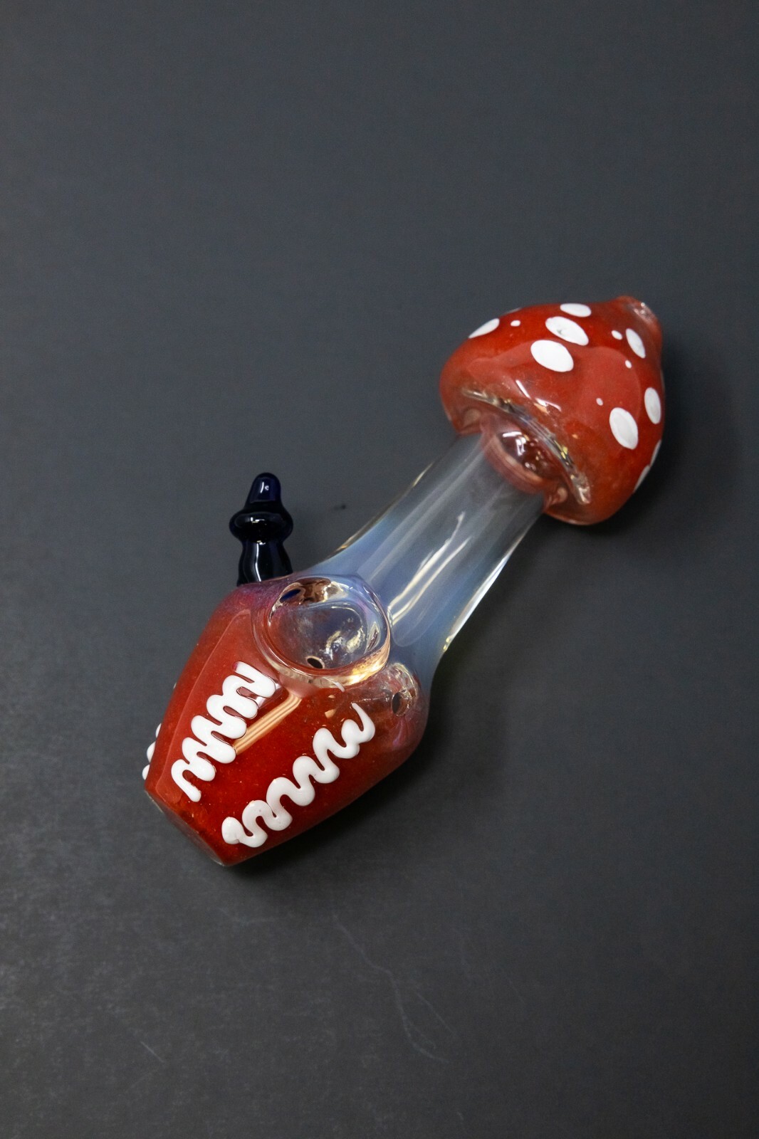 5″ Collectible TOBACCO Red Mushroom Shape Hand Smoking Pipe w/ Carb Hole
