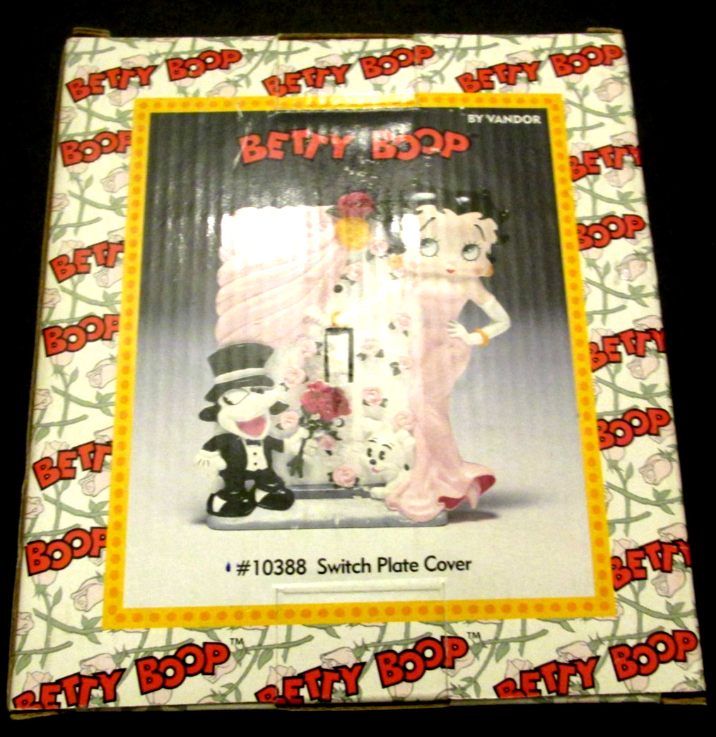 VTG 1999 Betty Boop Switch Plate Cover NOS NIB Item 10388 Pink Dress Flowers