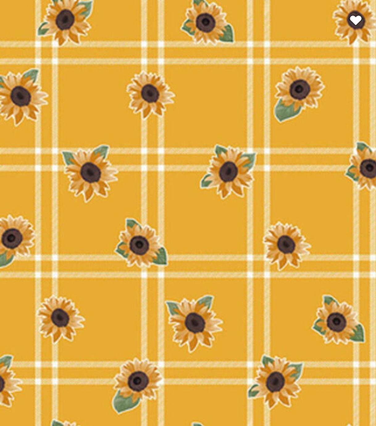 Peva Vinyl Tablecloth, 52″ x 90″ Oblong, SUNFLOWERS ON YELLOW & WHITE PLAID, P&T