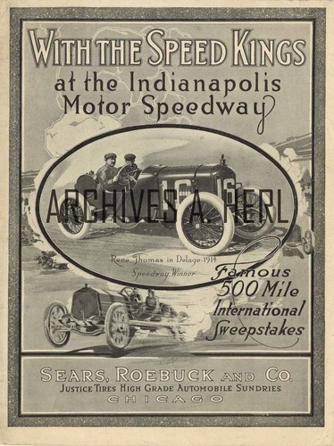 Speed Kings Sears & Roebuck tires 1914 Indianapolis 500 modern print