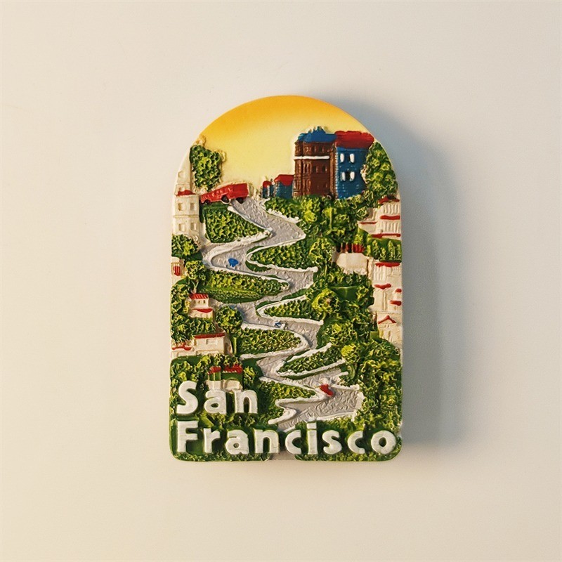 USA United States San Francisco Tourist Souvenir 3D Resin Fridge Magnet Craft