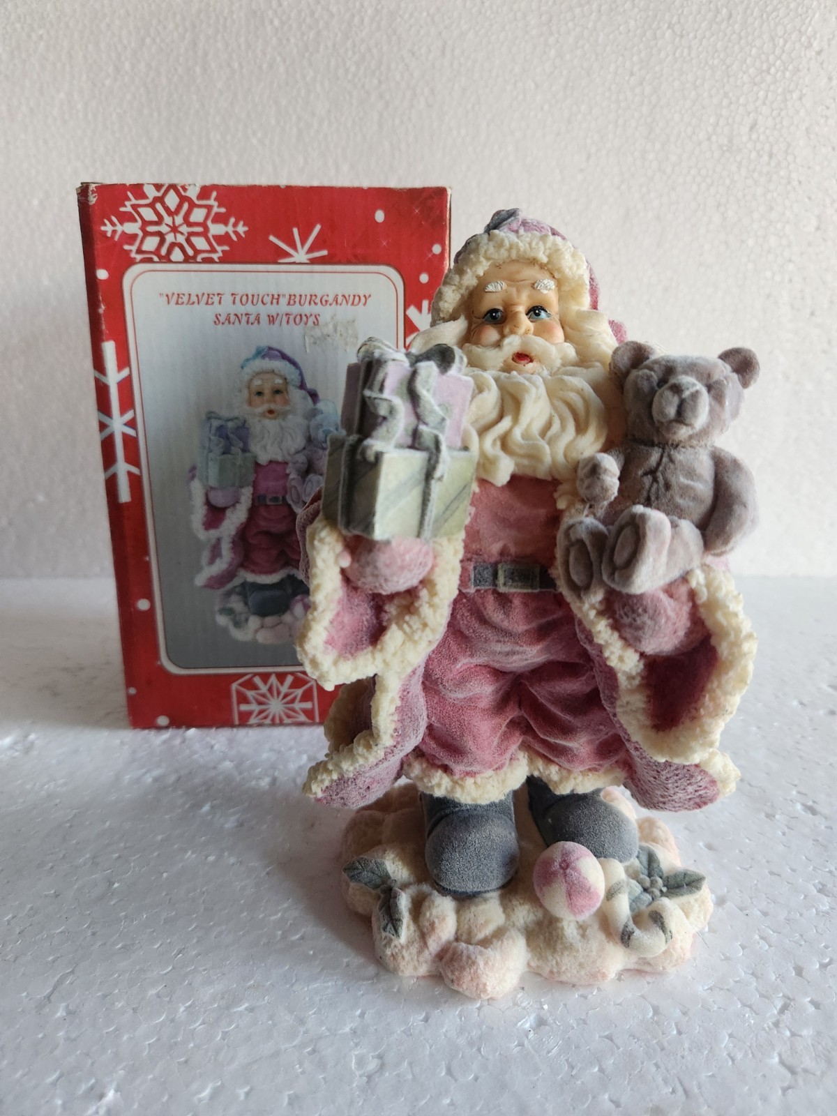Velvet Touch Burgundy Santa with Toys Figure by Trippie’s Inc. 8″ Item #XSA-7170