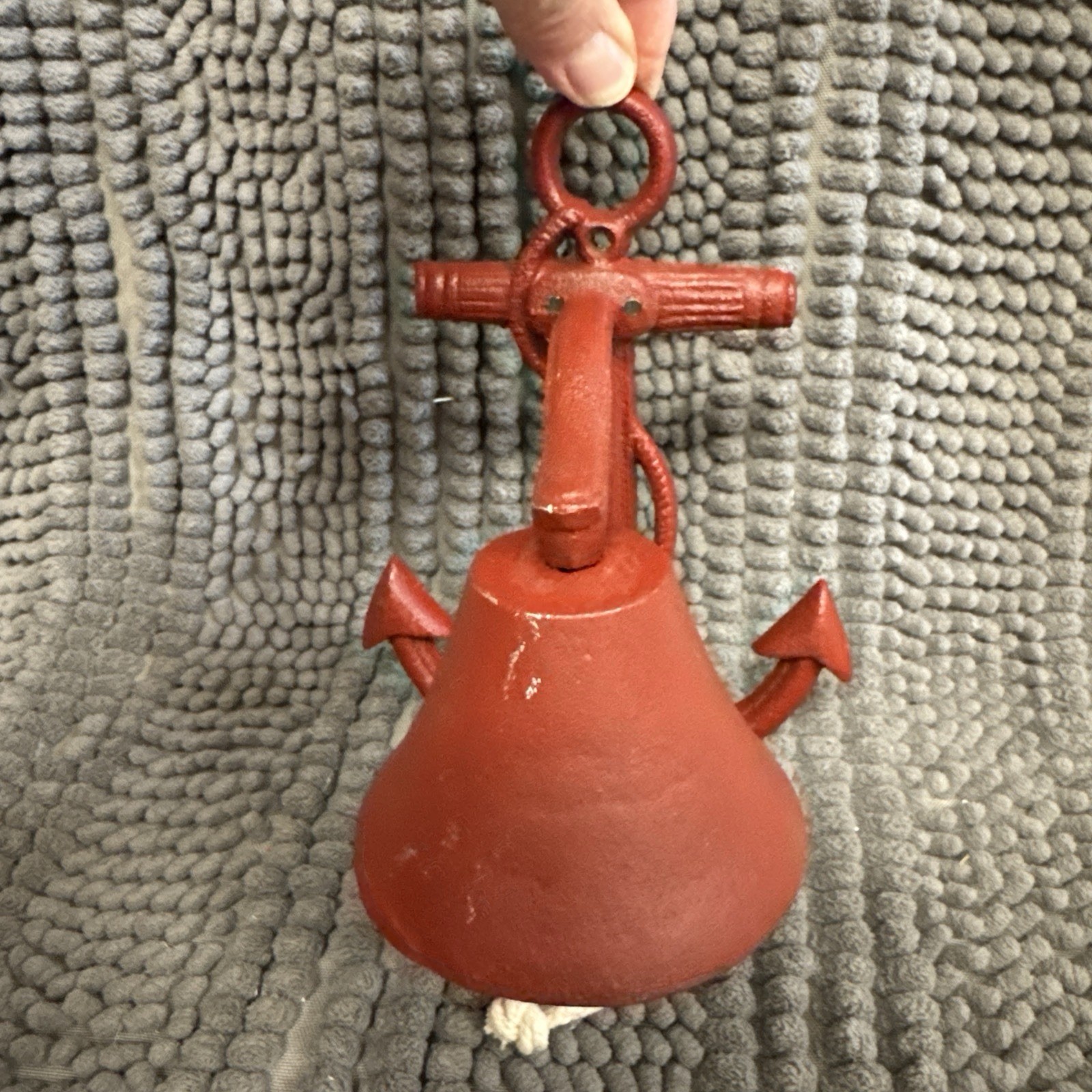 Nautical Anchor – 8” Cast Iron – Ringing Bell – Wall/Post Mount – Seaman Dinner