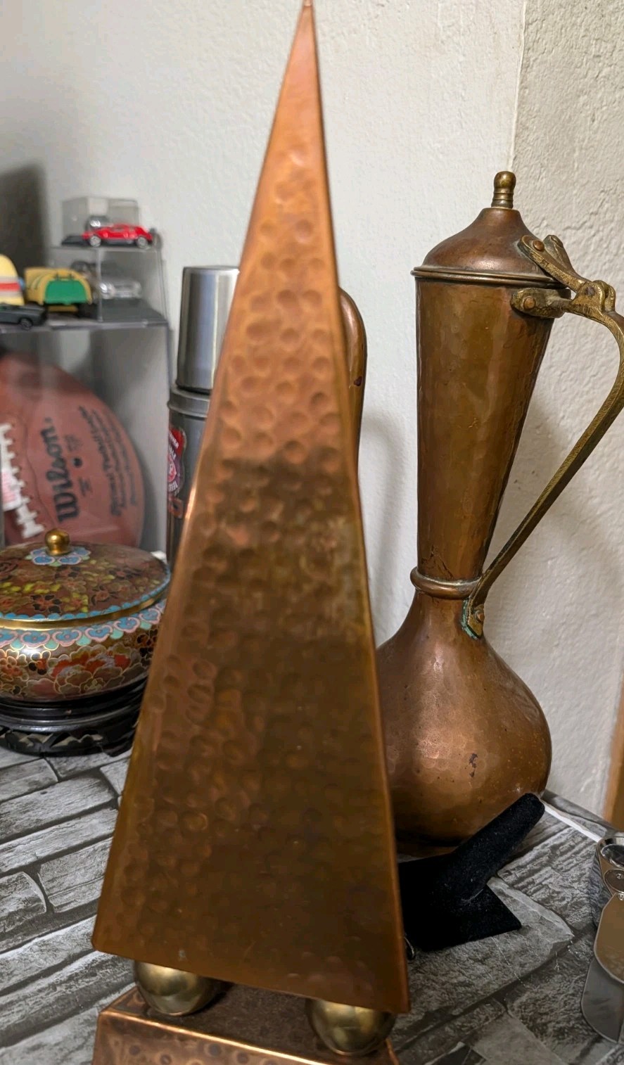 Vintage Copper Art Deco Unique Eclectic Sculptural Obelisk Monolith