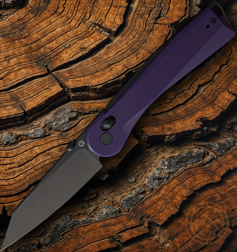 Rapax Slick Folding Knife 3.63 VG-10 Steel Reverse Tanto Blade Purple G10 Handle