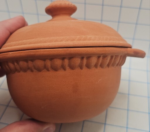 Clay Roster Red Glazed Inside Matte Outside Decorative Vented Pottery 5.5″ X 5″