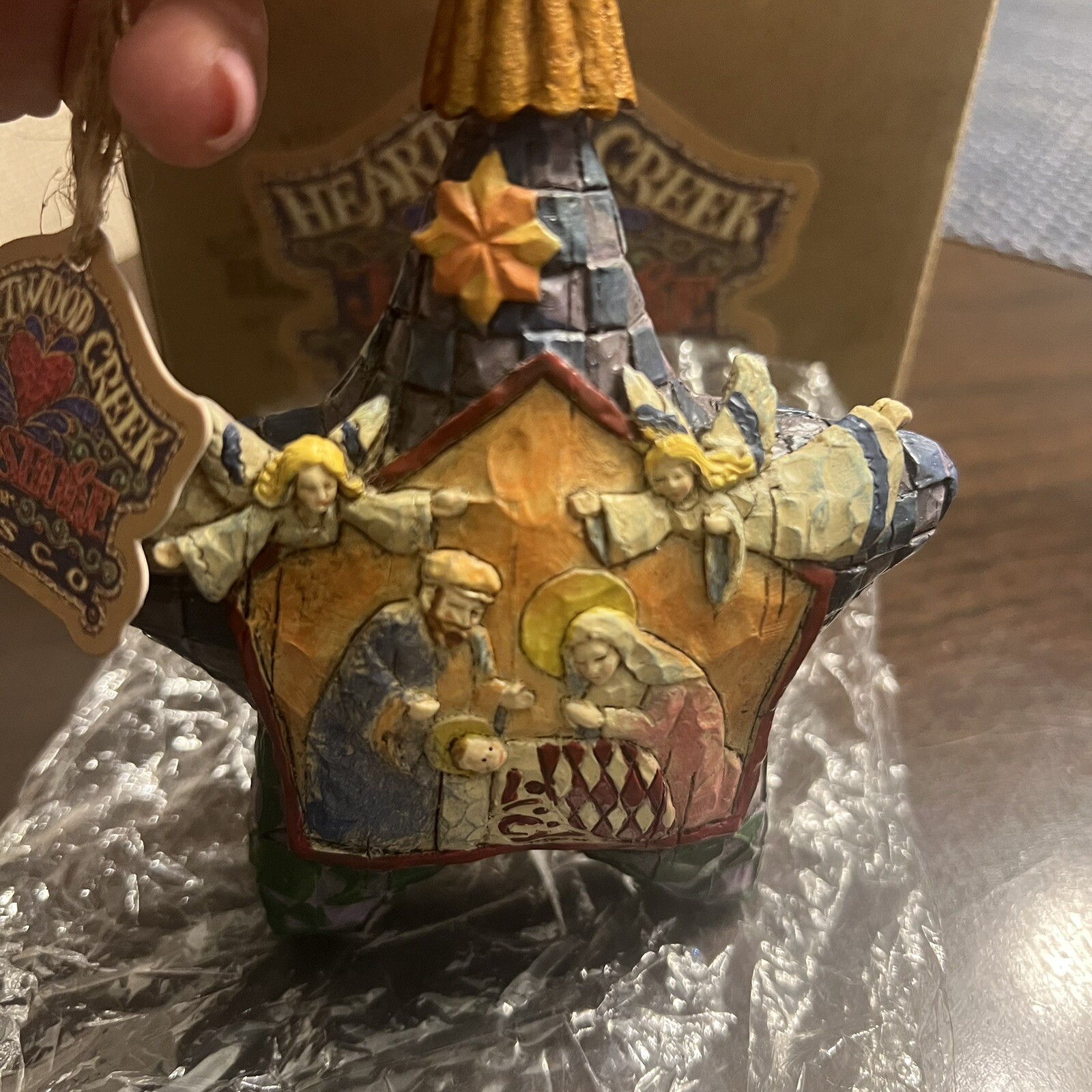 Vintage Jim Shore Nativity Star Christmas Tree Ornament 4.5″ Heartwood Creek New