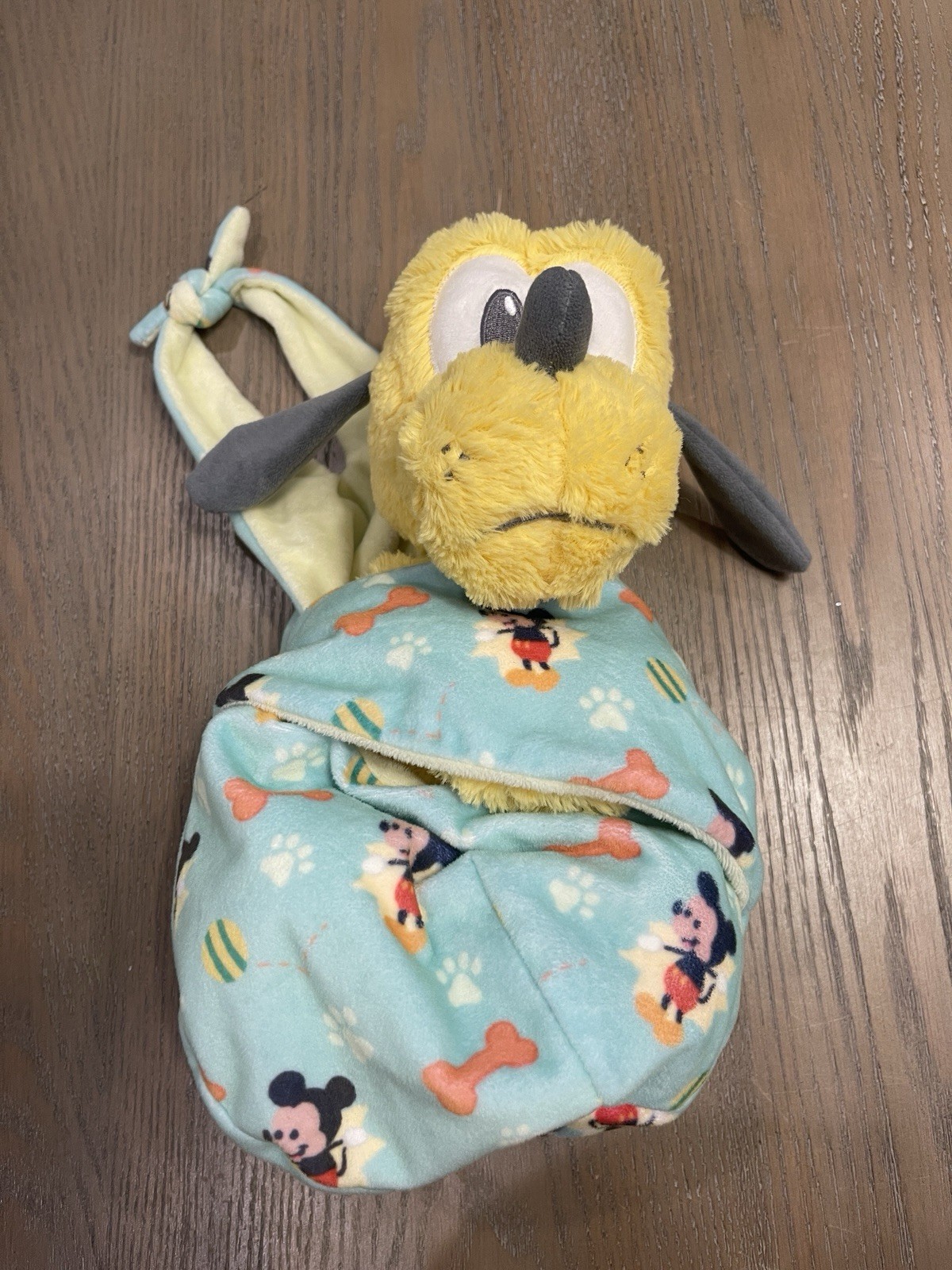 Disney Plush Baby Pluto With Mickey Mouse Baby Blanket. Super Soft