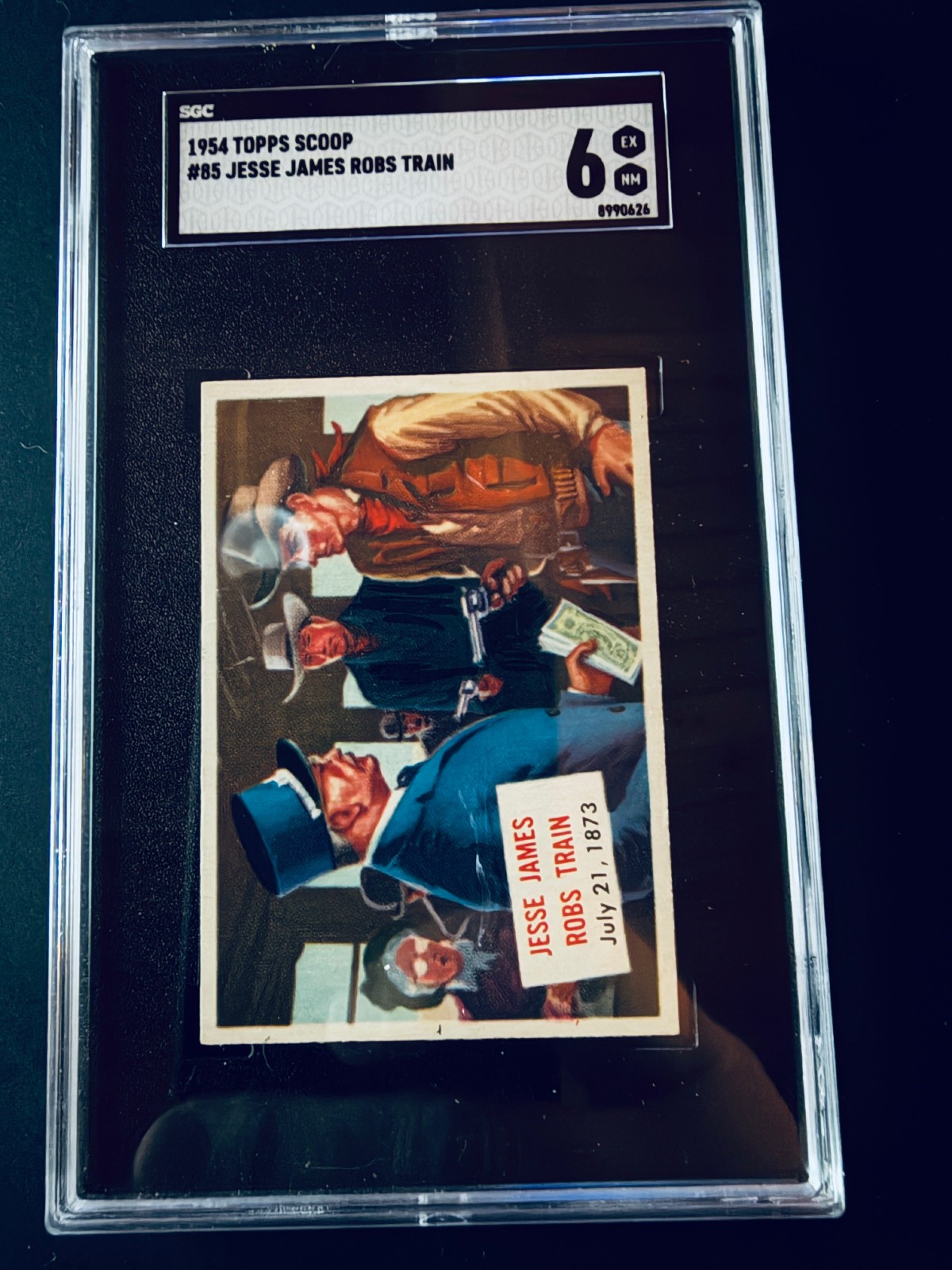 1954 Topps Scoop #85 Jesse James Robs Train SGC 6 Famed Outlaw