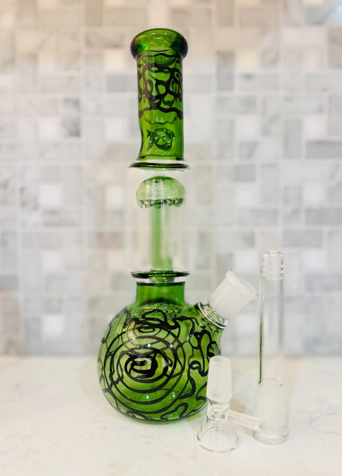 10″ Premium Thick Heavy Glass Beaker Bong Imitation Ceramics Water Bong