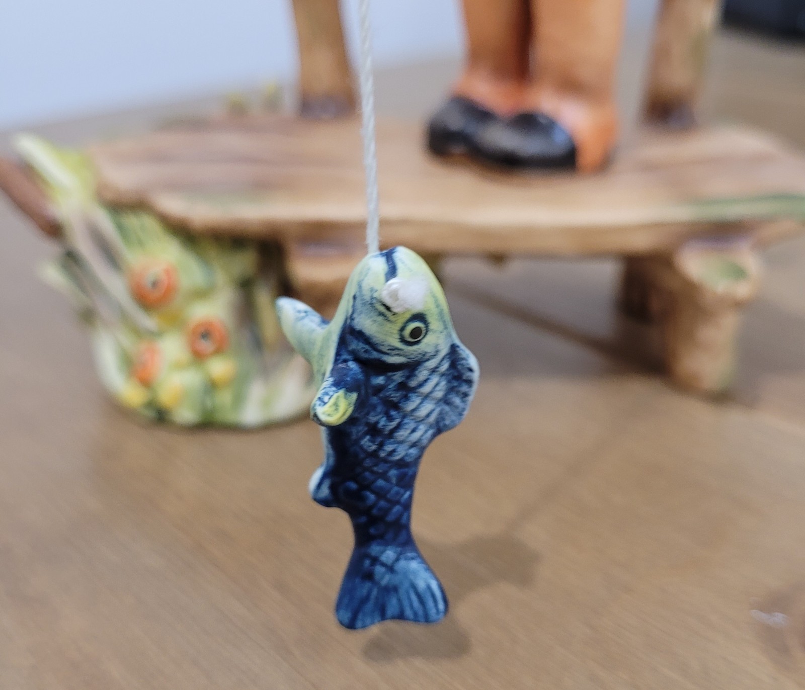 Hummel The Angler HUM 566 Figurine Boy Fishing With Box