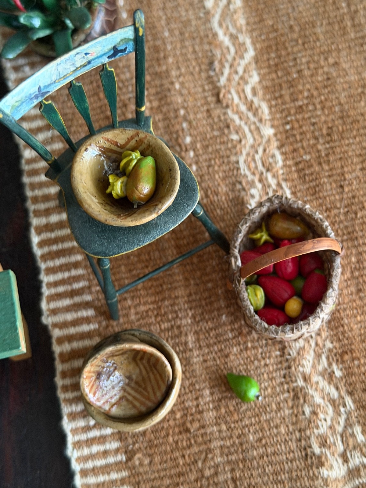3 Handmade Miniature Earthenware Pottery Bowls Peru Amazon Ceramic Awajún G