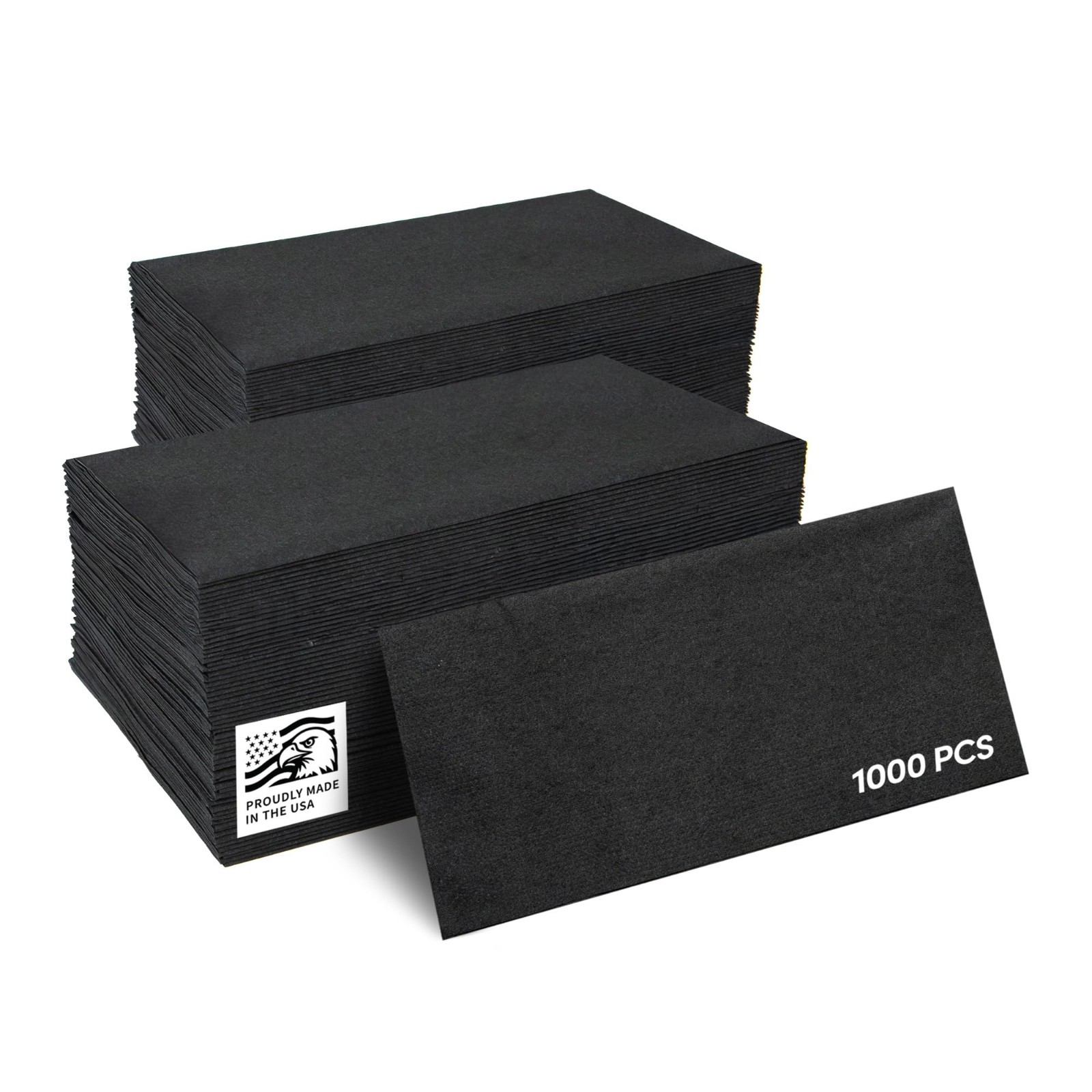 Sierra Touch 1,000 Count, 2-Ply Black Dinner Napkins, 15″ x 17″, Made in USA