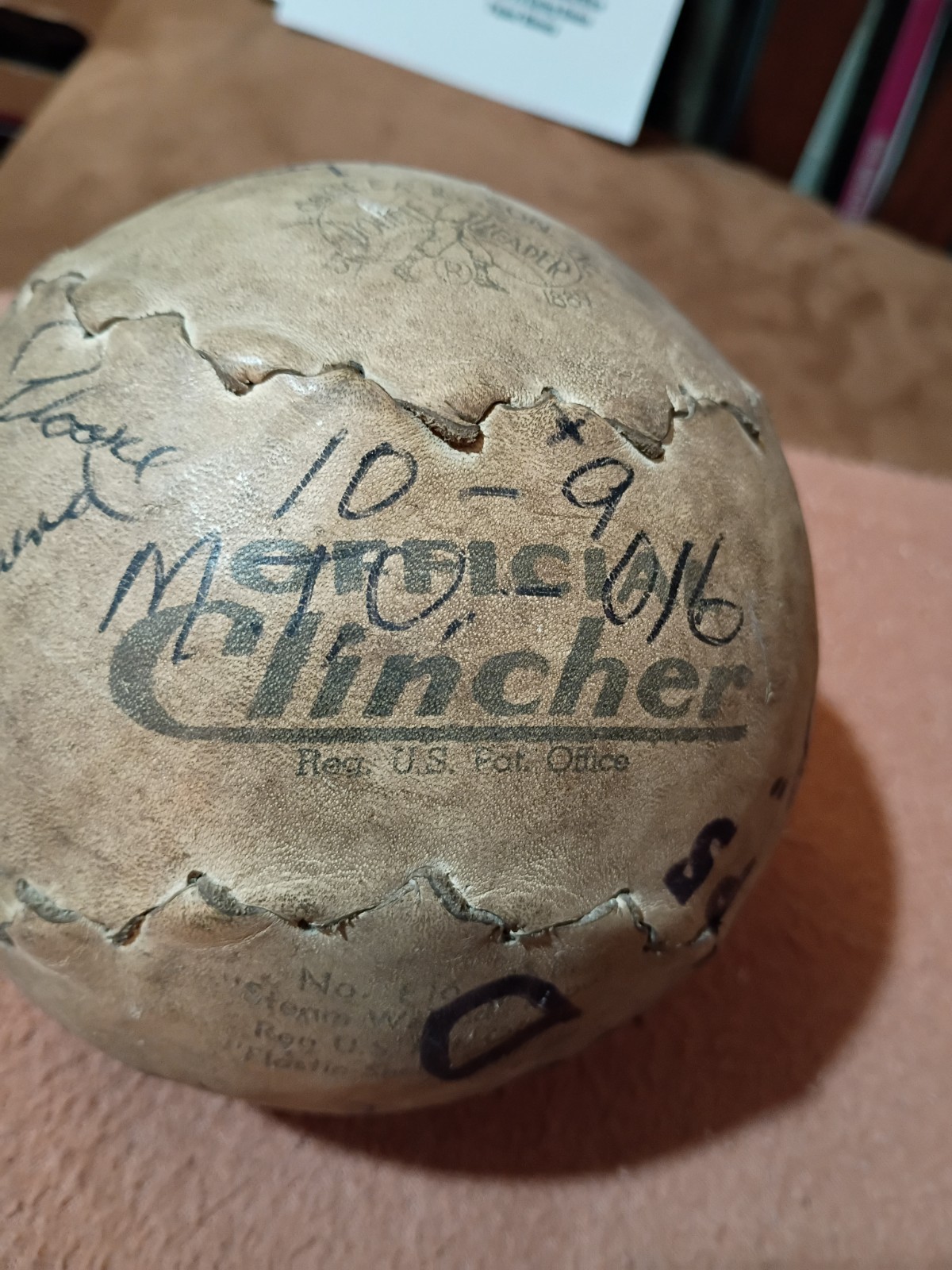 Signed 16″ GU Softball: 1978 Chicago Police Dept., 17 Signatures, Some Notables