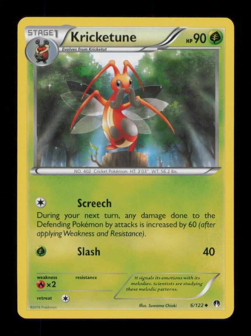 KRICKETUNE UNCOMMON 6/122 NM POKEMON