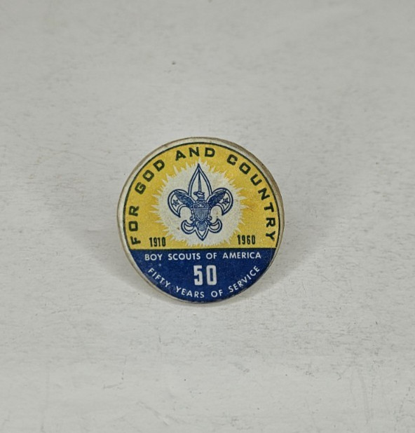 1910 – 1960 Fifty Years of Service BSA Boy Scout Neckerchief Slide 1960