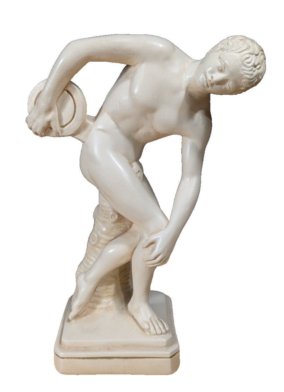Vtg MCM Alexander Backer Greek Discus Thrower Discobolus Chalkware Figurine 7.5″