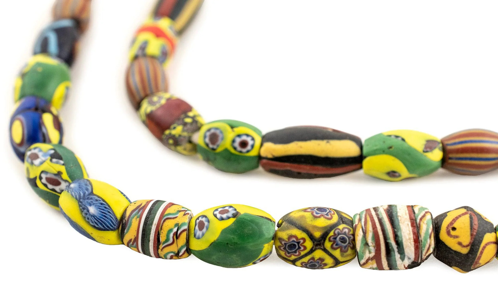 Oval Antique Venetian African Millefiori Trade Beads #15896 10mm Ivory Coast