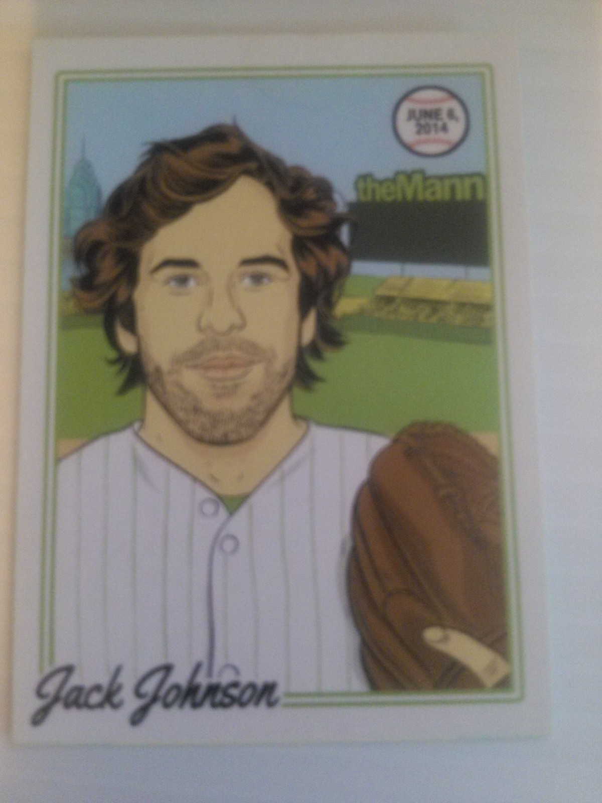 JACK JOHNSON AMOS LEE 2014 TOUR MANN MUSIC CENTER PHILADELPHIA TRADING CARD