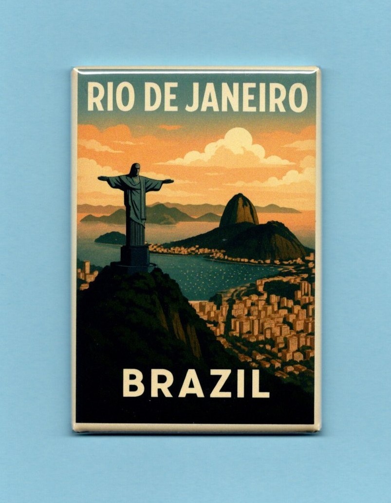 BRAZIL TRAVEL POSTER *2X3 FRIDGE MAGNET* WORLD VACATION S AMERICA RIO DE JANEIRO