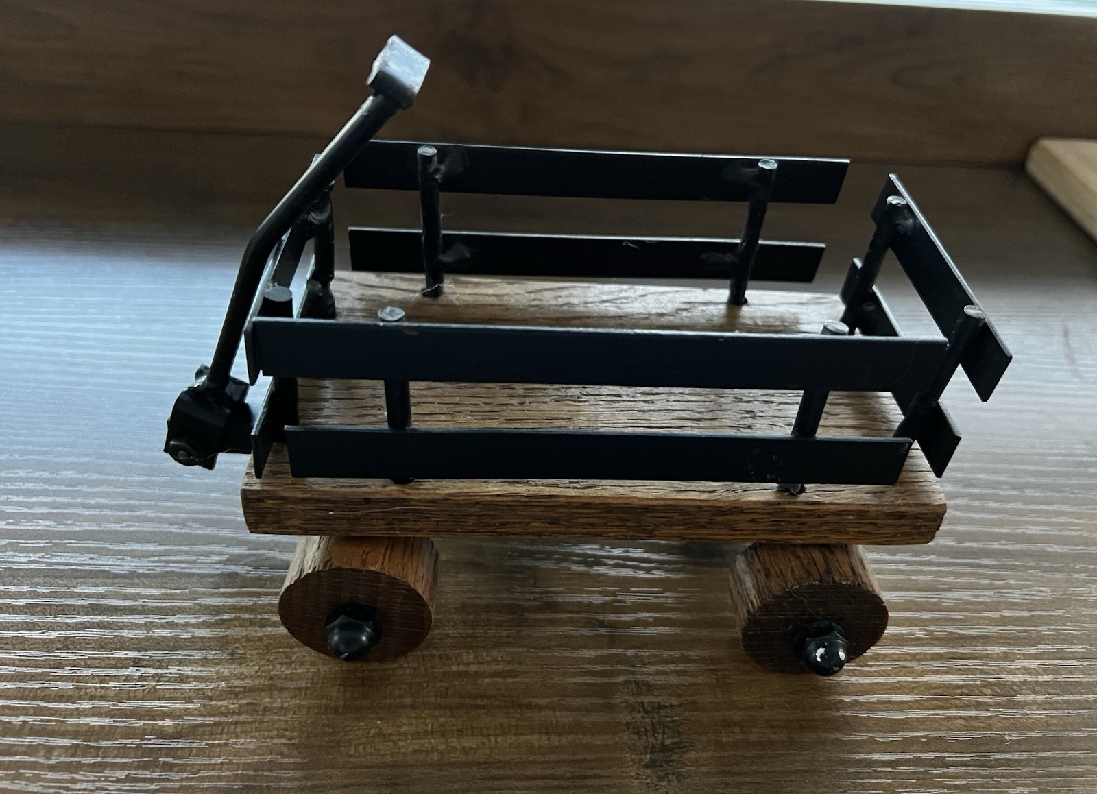 Decorative Wagon Shelf Sitter Wood Metal EYSD Metal Working Handcrafted