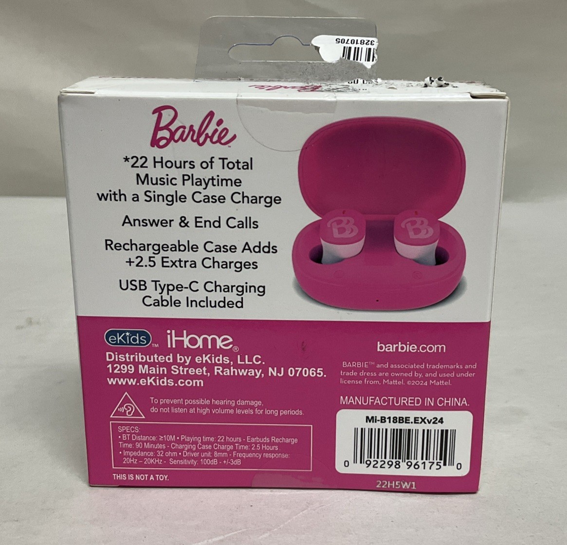 Barbie iHome Bluetooth True Wireless Earbuds Pink – Free S&H