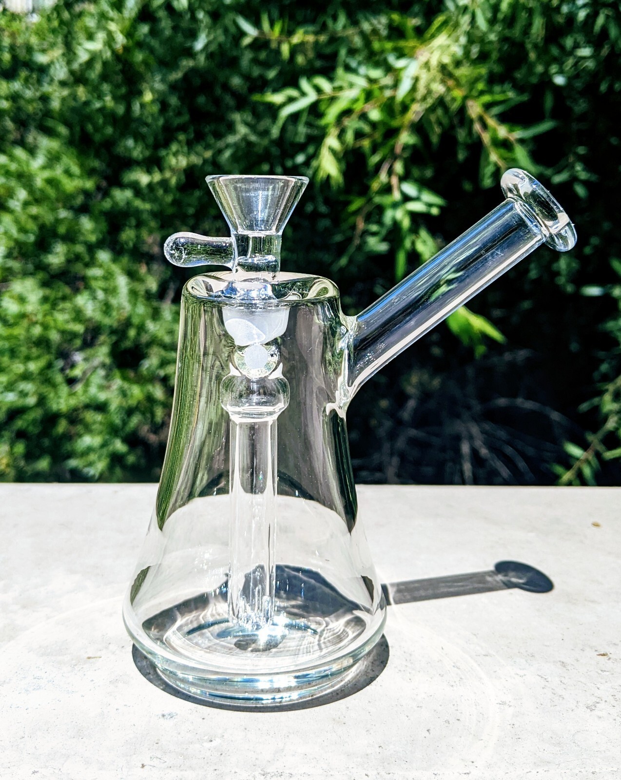 Compact 5.5in Thick Conical Glass Bubbler Heat Resistant Collectible Ornament