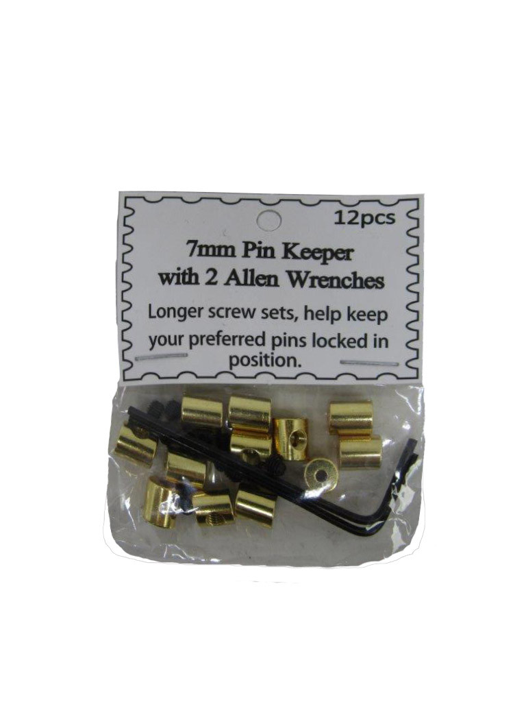 ( 72 Pieces ) 7mm Gold Pin Keepers w/ Allen Wrenches (backs Locks Locking)