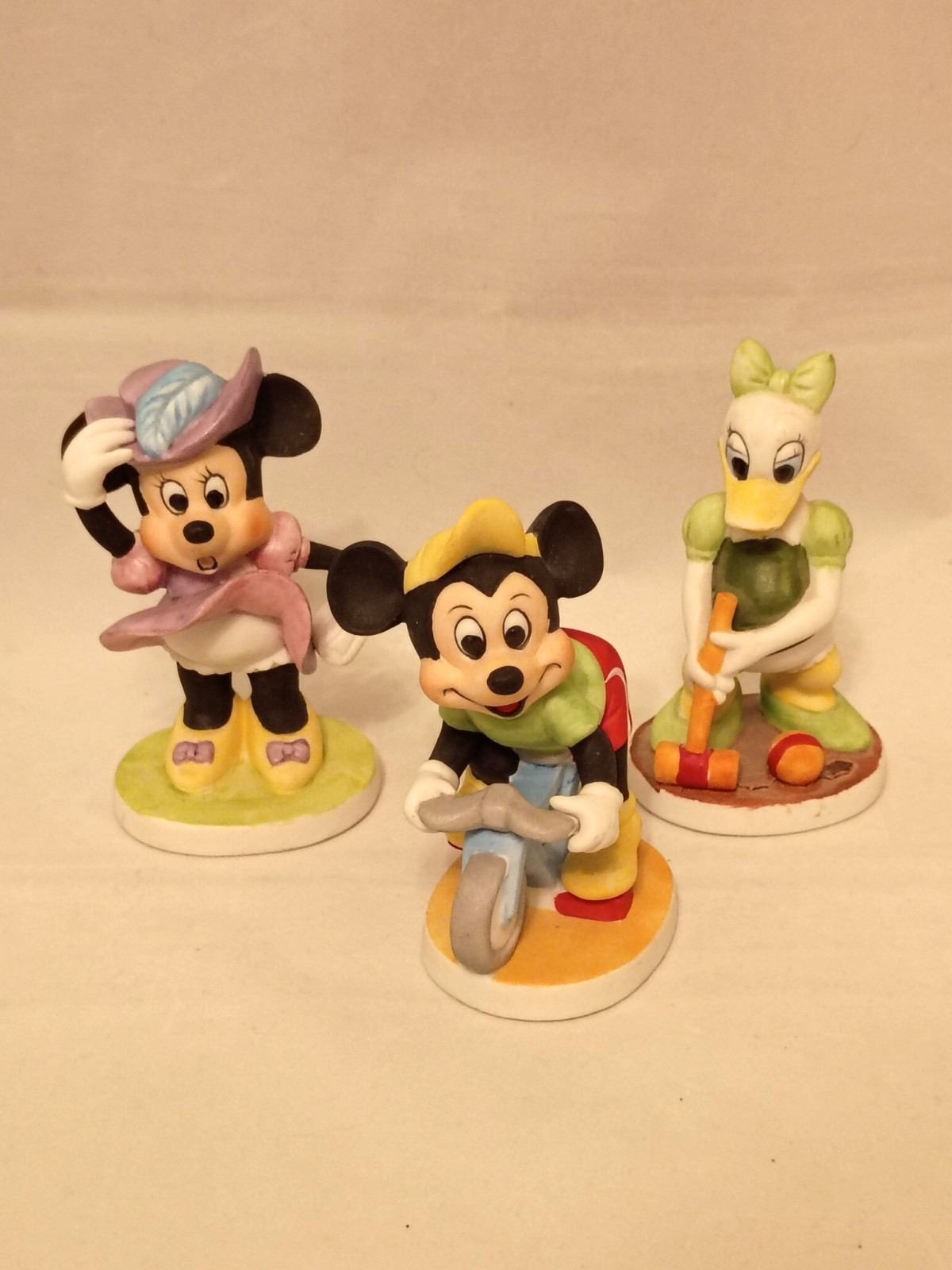 Walt Disney Productions Vtg Mickey, Minnie Mouse, Daisy Duck Figurines Lot of 3