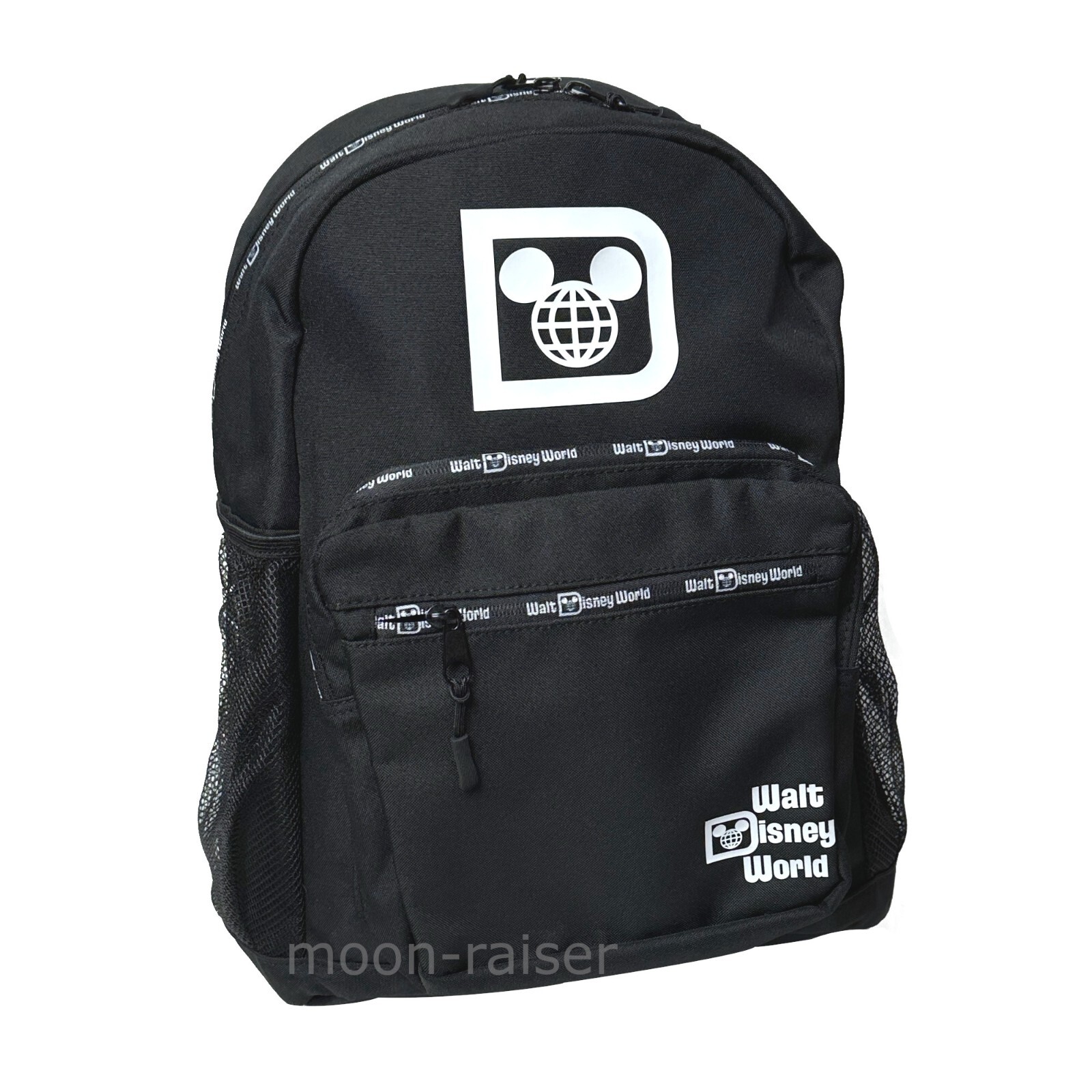 Disney Parks Walt Disney World Logo Backpack Large 17″ Black Shoulder Bag