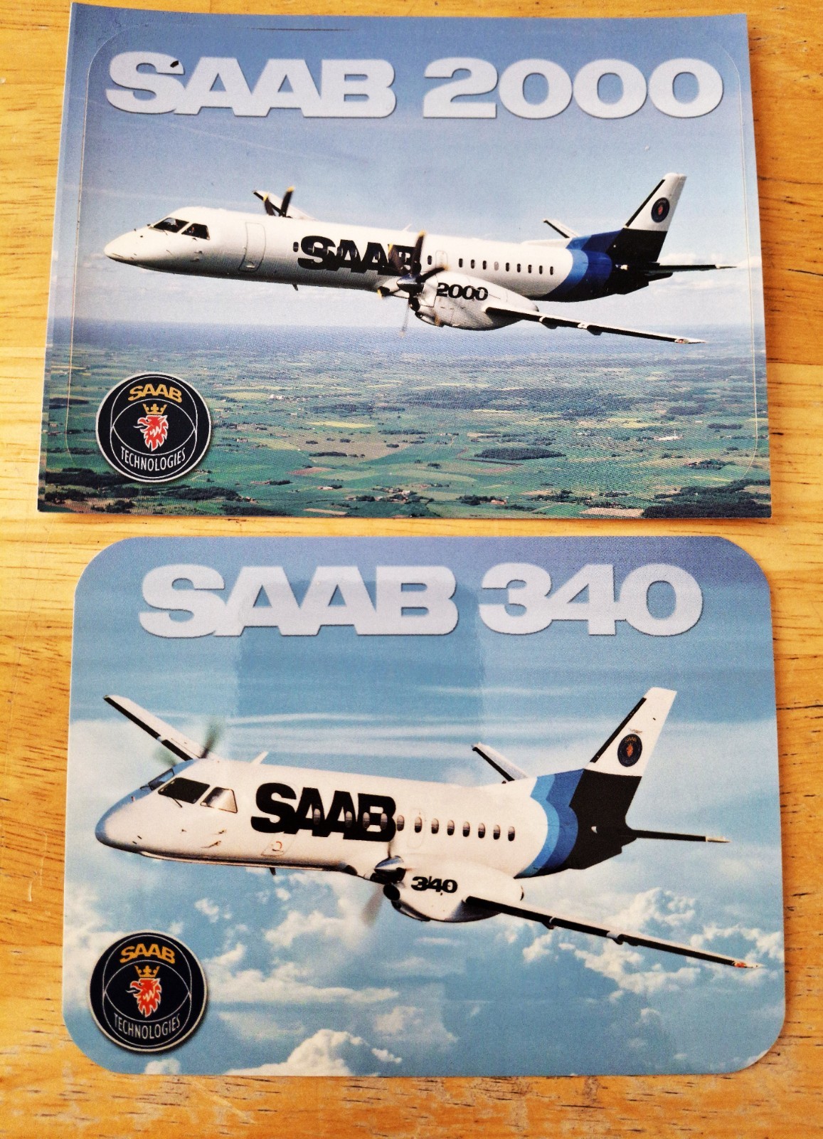 SAAB 2000 + aab 340 Stickers Labels Decals 5in x 3 3/4in & 5in x 4in