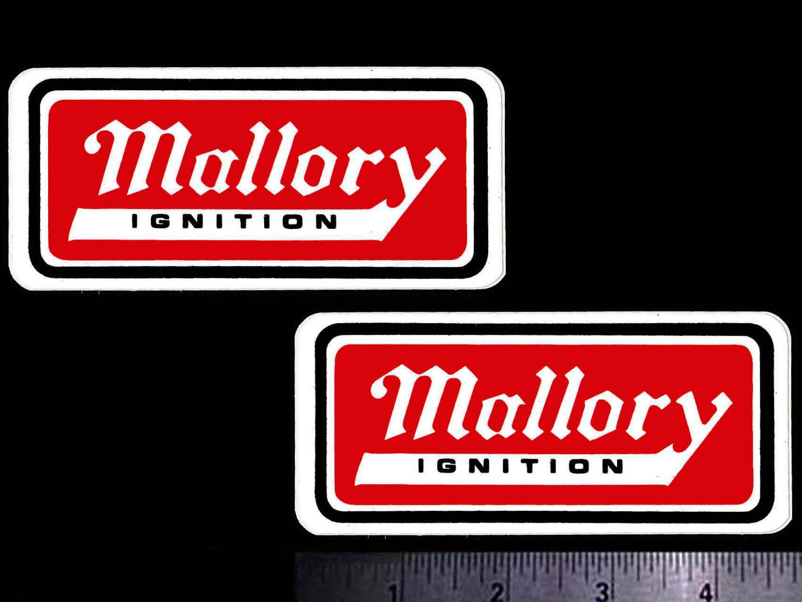 MALLORY Ignition – Set of 2 Original Vintage 1960’s 70’s Racing Decals/Stickers