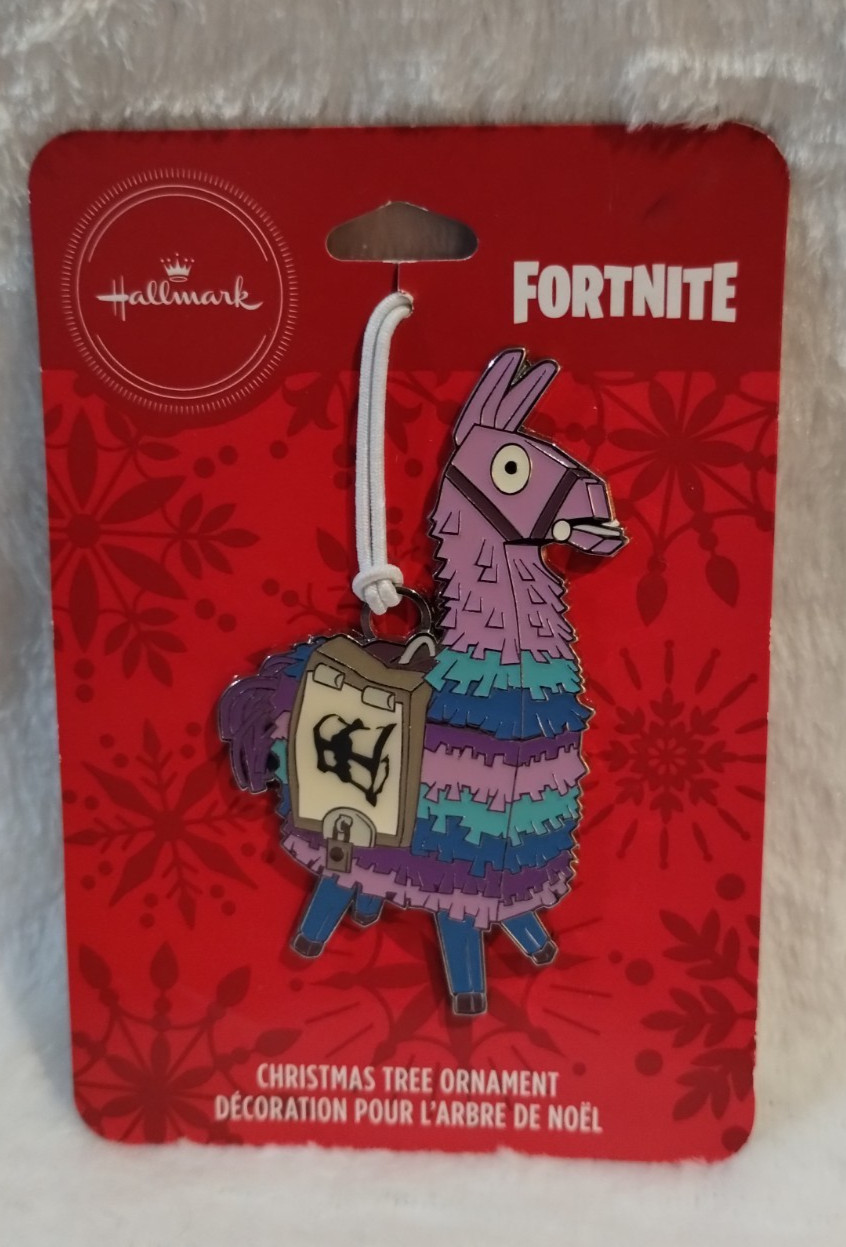 Hallmark 2020 Fortnite Loot Llama Flat Metal Ornament Christmas Tree Gamer Gift