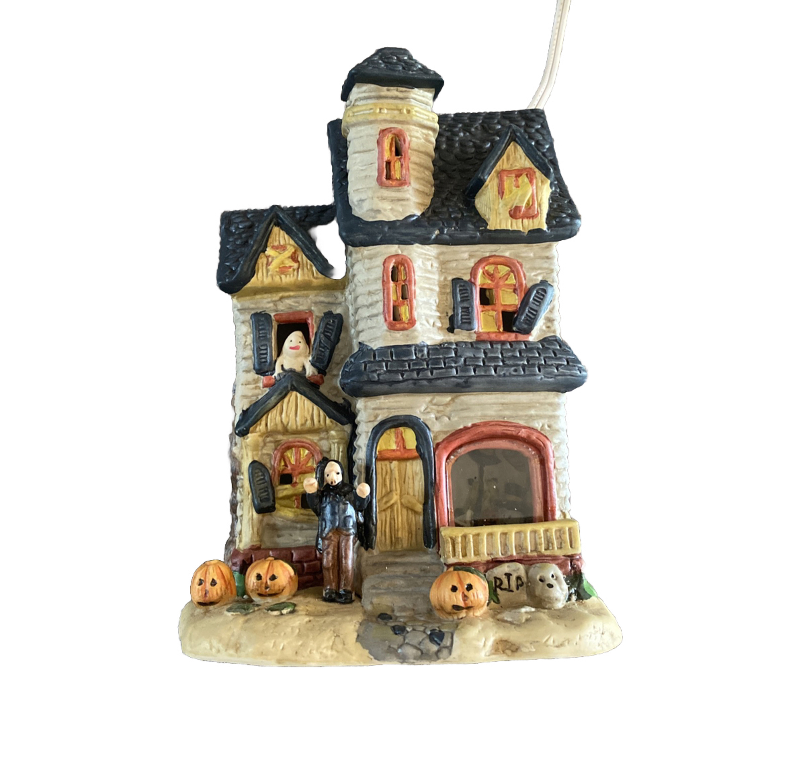 Spookyside Estates Collections Lighted Halloween Village Haunted House Ceramic